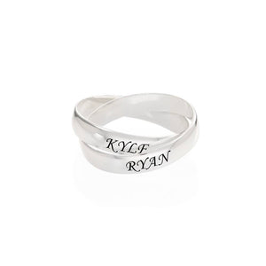 Personalized Name Interlocked band design Ring