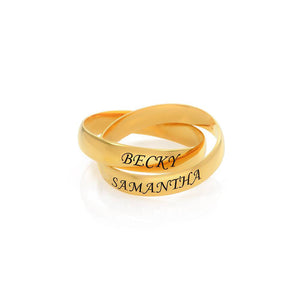 Personalized Name Interlocked band design Ring