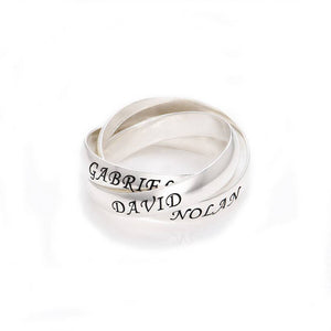 Personalized Name Interlocked band design Ring