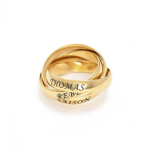 Personalized Name Interlocked band design Ring