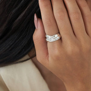 Personalized Name Interlocked band design Ring